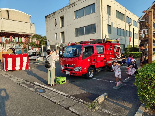 浅間自治会及び富士見町盆踊り大会における消防体験会